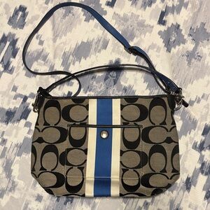 Coach Black and Blue Heritage Shoulder Bag